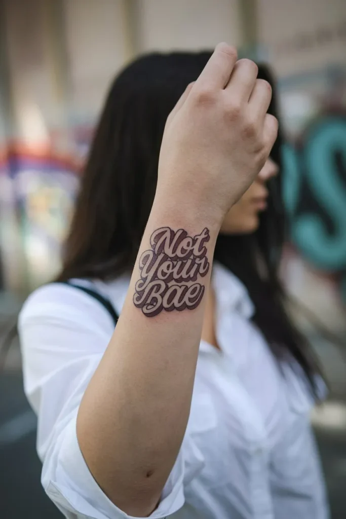 "Not Your Bae" Attitude Tattoo