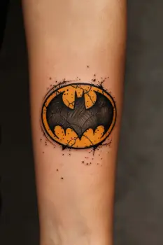 batman logo tattoo