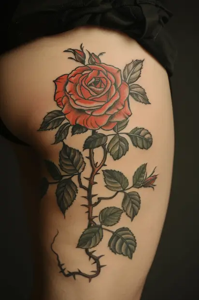 floral hip tattoo ideas 2