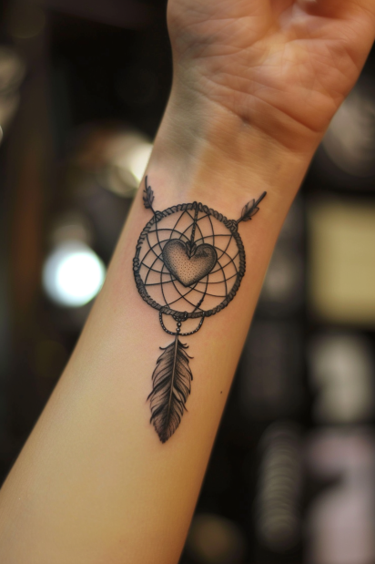 Heart Dreamcatcher Tattoo