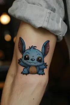 Stitch_tattoo_traditional_American_bicep_placement