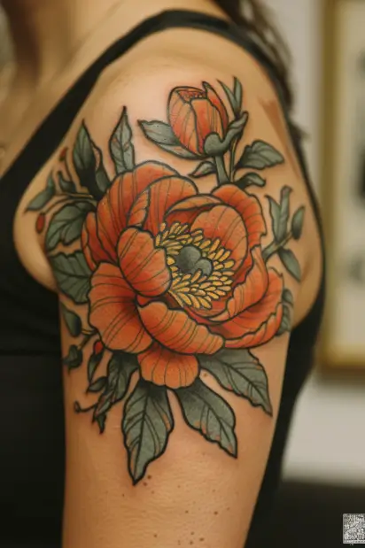 peony tattoo ideas 15