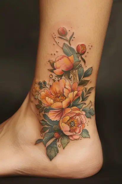 peony tattoo ideas 8