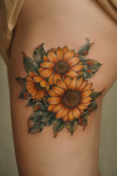 floral hip tattoo ideas 8