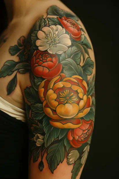 Flower Sleeve Tattoos For Women 3