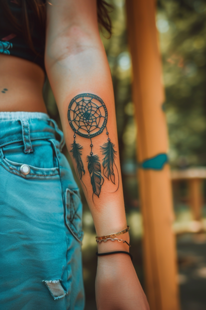 Dreamcatcher and Feathers Tattoo