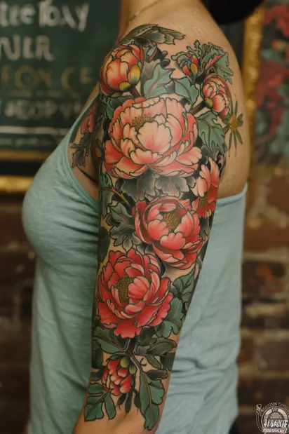 Flower Sleeve Tattoos For Women 20