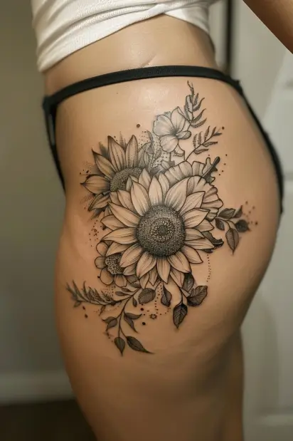 sunflower tattoo ideas 9
