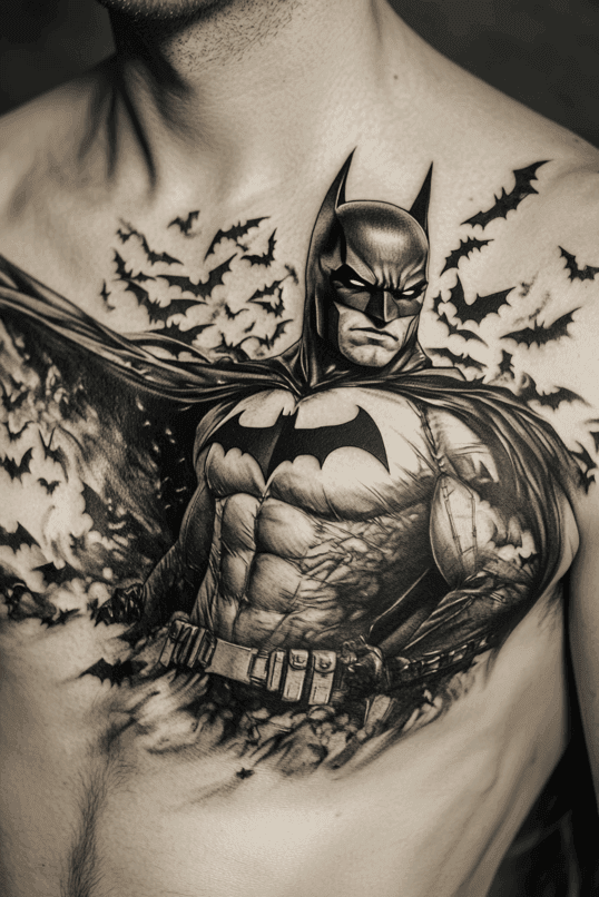 Batman Chest Piece with Swarming Bats