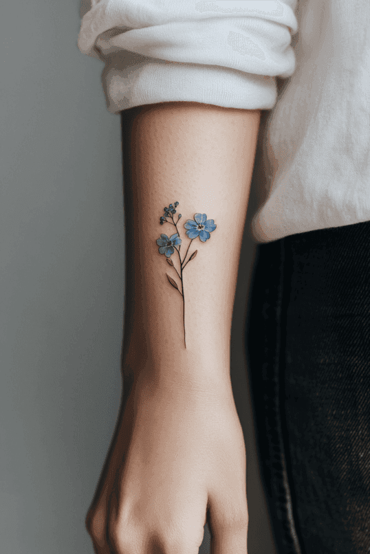 Forget-Me-Not Forearm Tattoo