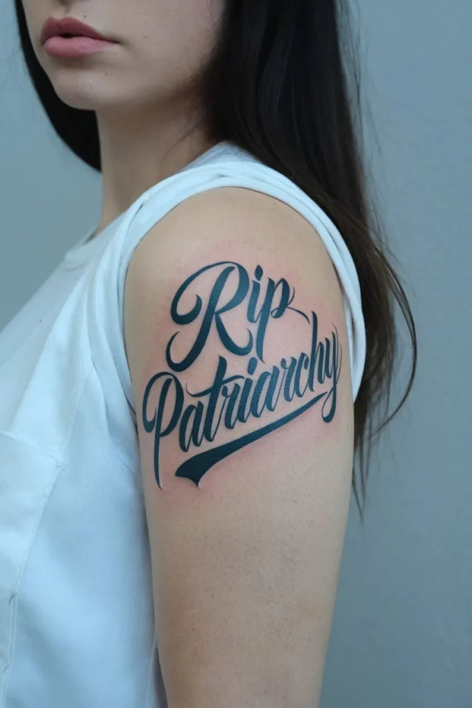 RIP Patriarchy Tattoo in Bold Script
