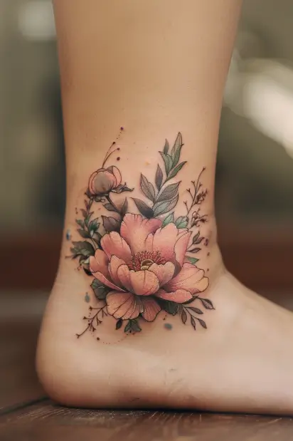 peony tattoo ideas 7