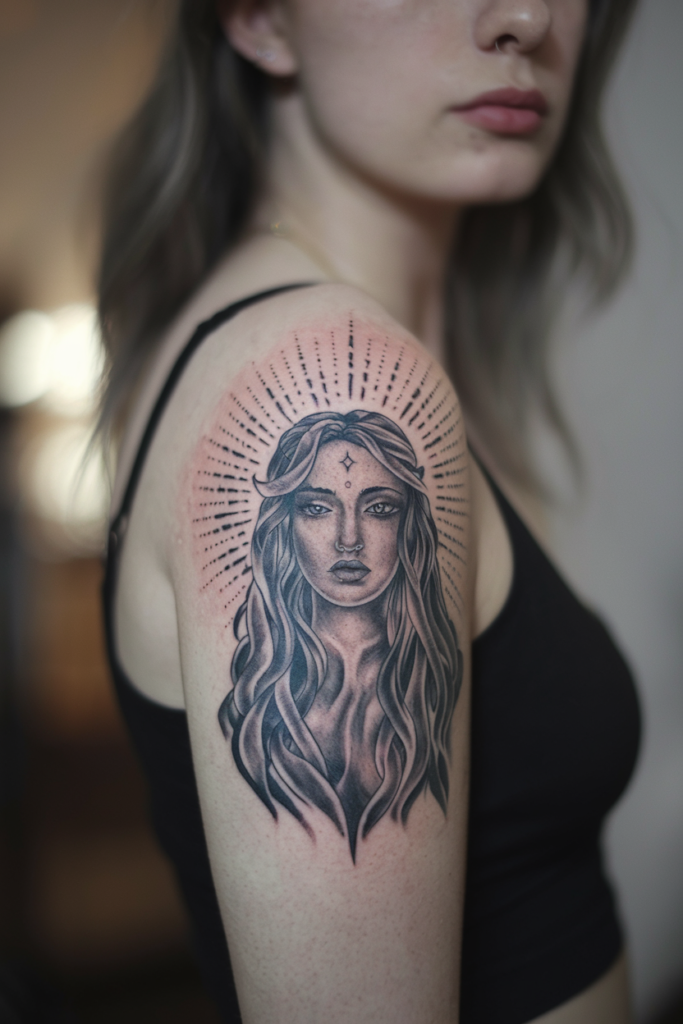 Ethereal Feminist Muse Tattoo