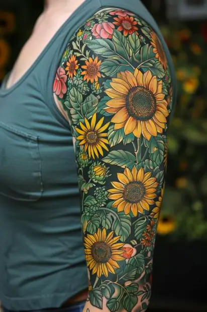 sunflower tattoo ideas 21