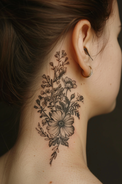 wildflower tattoo ideas for women 15