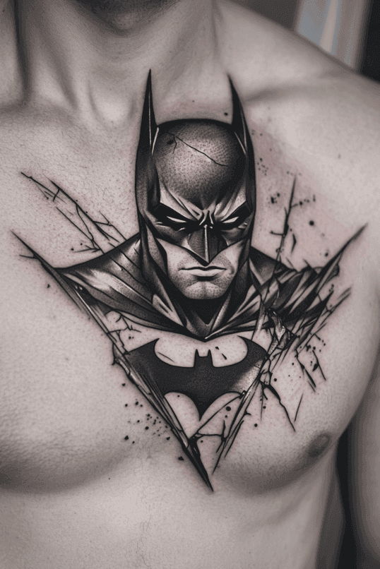 Batman Chest Portrait with Shattered Effect