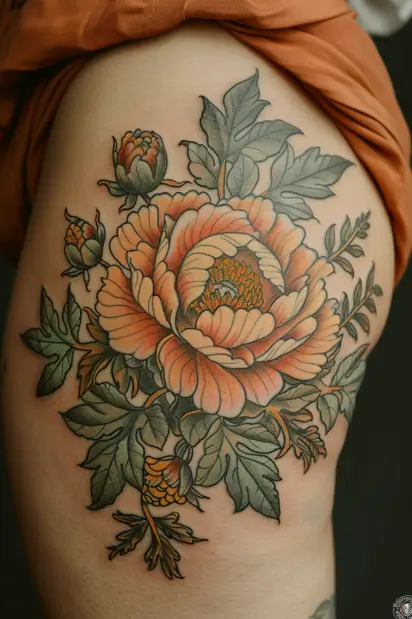 peony tattoo ideas 19