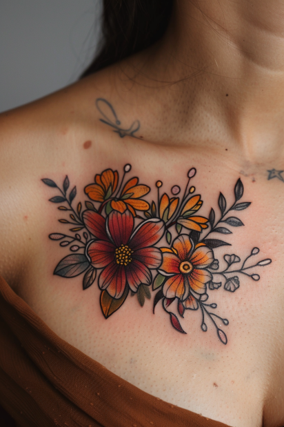 wildflower tattoo ideas for women 6