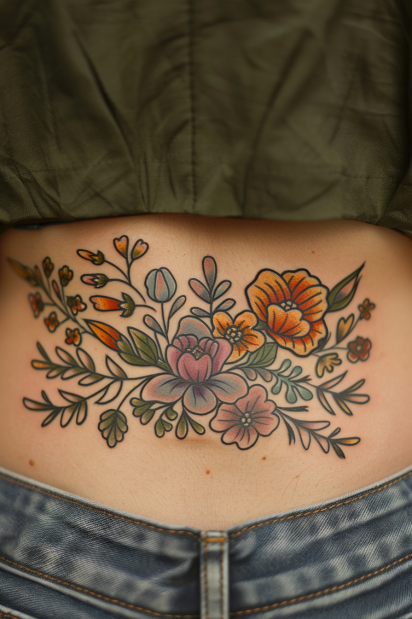 wildflower tattoo ideas for women 30