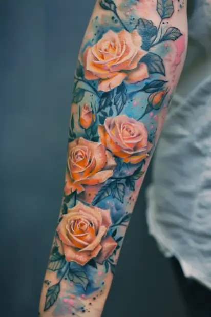 Flower Sleeve Tattoos For Women 7