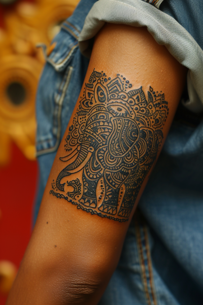 bicep tattoos for women 16