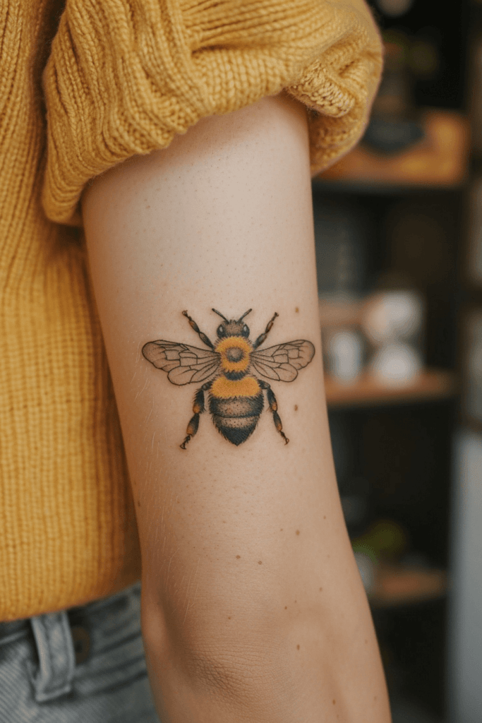 Realistic Honey Bee Tattoo