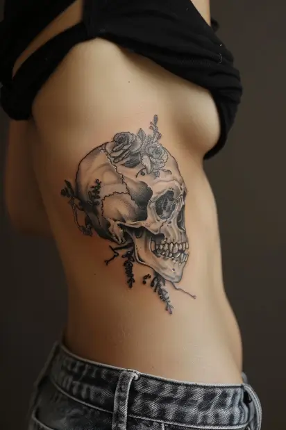 rib tattoos for women 17