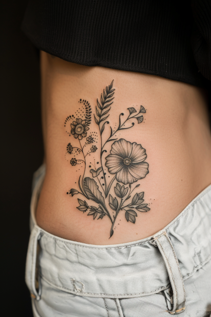 wildflower tattoo ideas for women 12