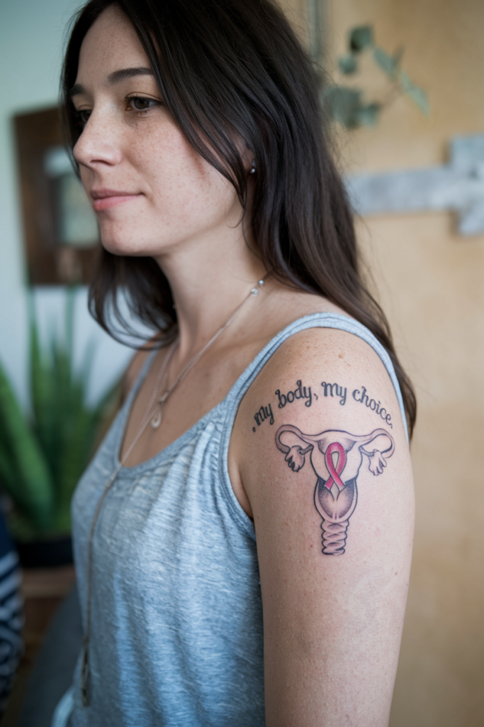 Empowered Uterus "My Body, My Choice" Tattoo