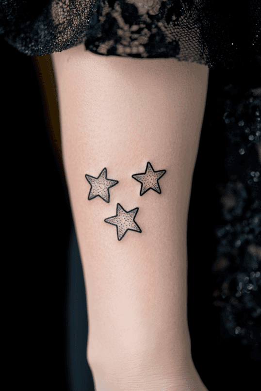 Three Minimalist Star Tattoos