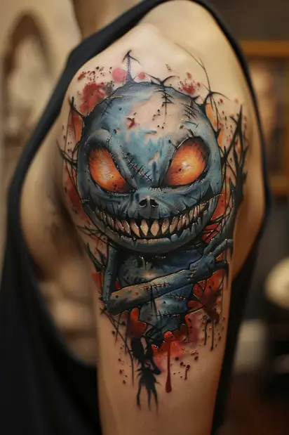 Stitch_tattoo_horror-inspired_upper_arm_placement