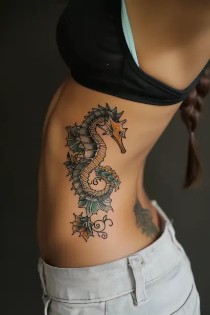 rib tattoos for women 16