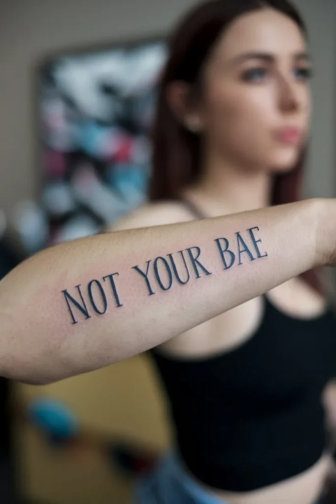 Minimalist "Not Your Bae" Tattoo
