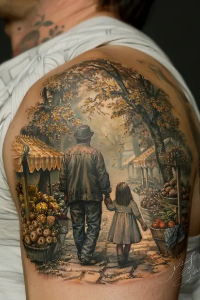 Father and Daughters Tattoo Ideas 23