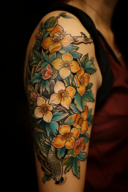 Flower Sleeve Tattoos For Women 10