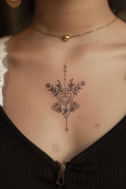 Small_heart_tattoo_geometric_design_upper_chest