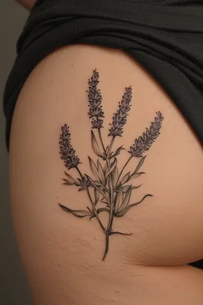 floral hip tattoo ideas 10