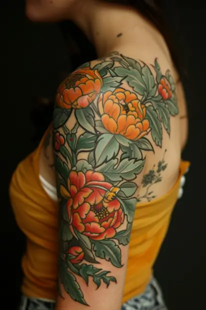 Flower Sleeve Tattoos For Women 6