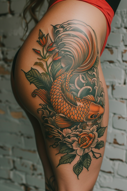 thigh tattoos for women 17