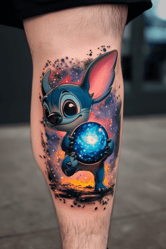 Stitch Cosmic Orb Tattoo