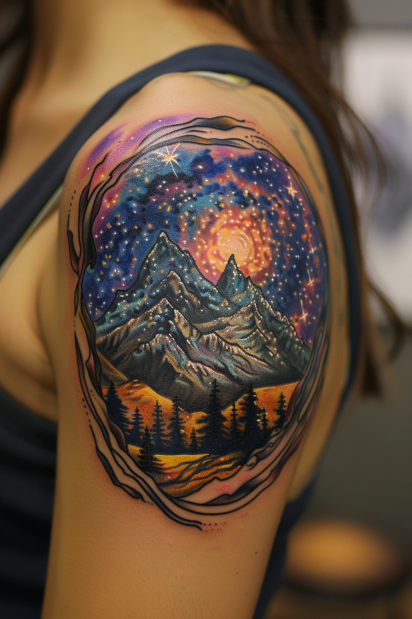 mountain tattoo design ideas 14