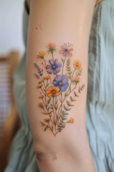 wildflower tattoo ideas for women 21