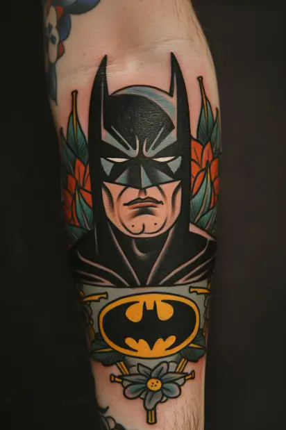 batman tattoo traditional american style