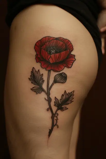 floral hip tattoo ideas 11
