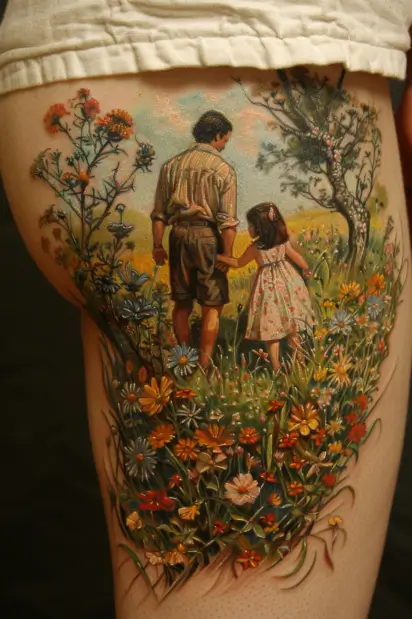 Father and Daughters Tattoo Ideas 29